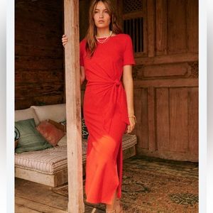Sezane PIPPA dress coral xs